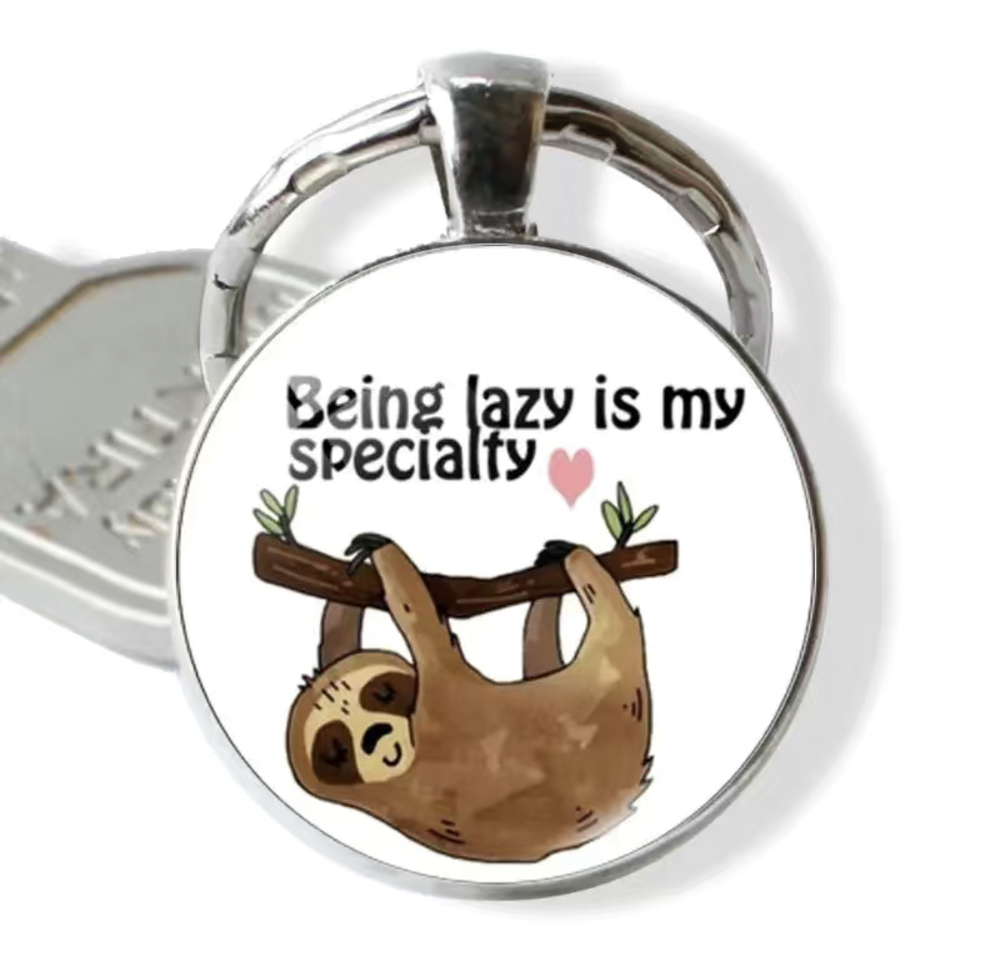 3/$25 Being Lazy Is My Specialty Sloth Keychain NEW